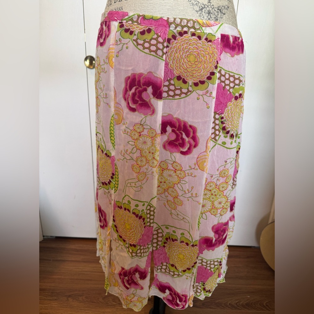 Floral y2k fairycore skirt with handkerchief hem